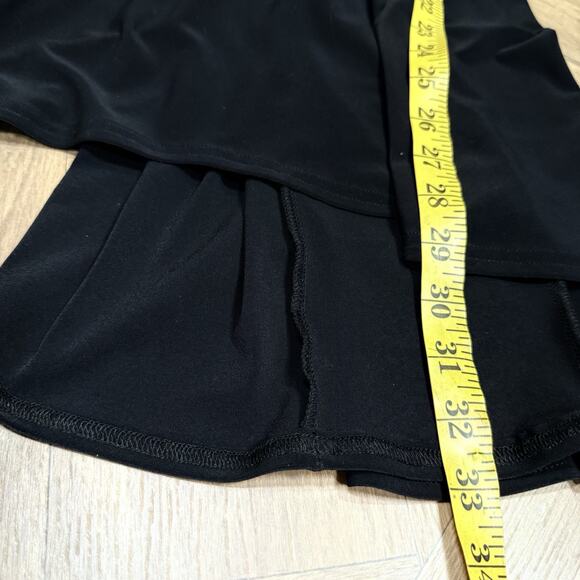 Sympli Black Fluid Jersey Knit Collared Long A-Line Tunic Top Sleeveless Size 10 - Picture 9 of 10